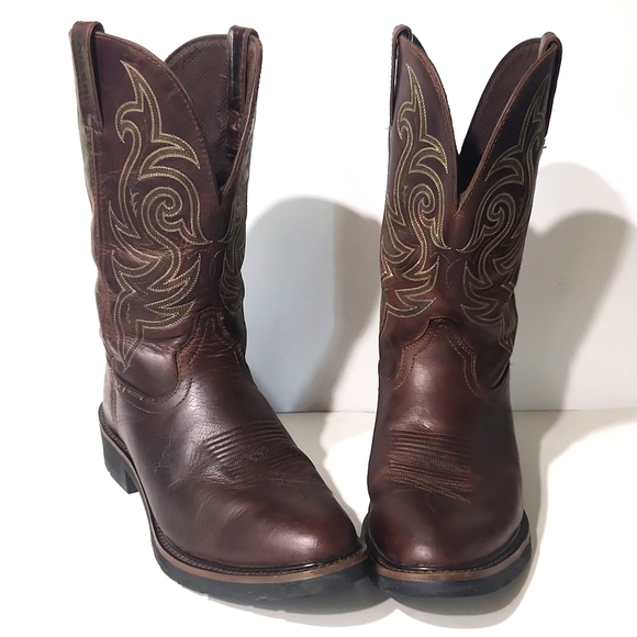 Justin Stampede WK4575 Leather Western Cowboy Boots Men's Size 10.5 D - Picture 2 of 16